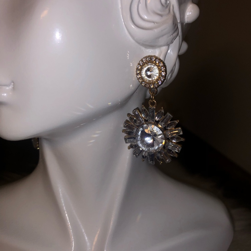 Rhinestone and crystal pierced earrings
